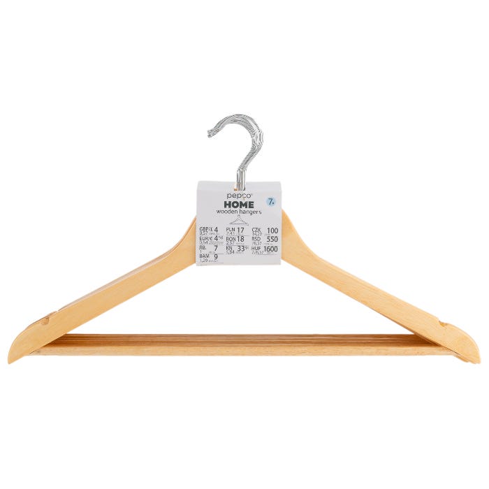 Pepco Wooden Hanger (Pack of 7)