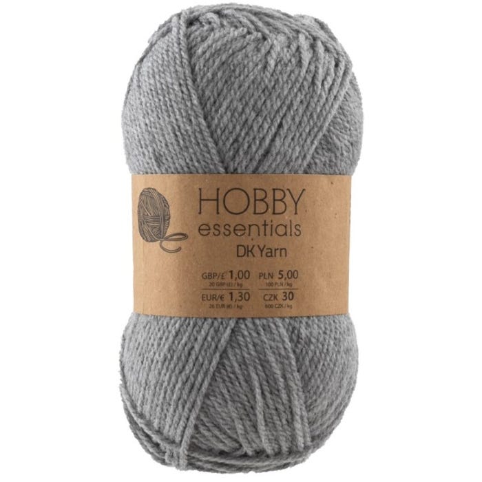 Pepco Hobby Essentials Knitting DK Yarn 50g, Pastel Grey
