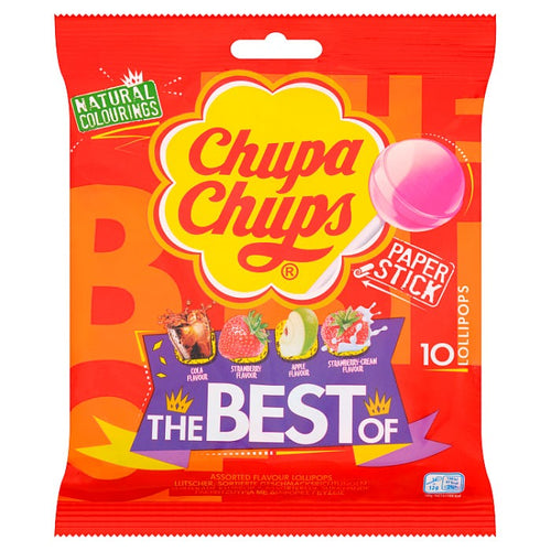 Chupa Chups The Best of 10 Assorted Flavour Lollipops, 120g
