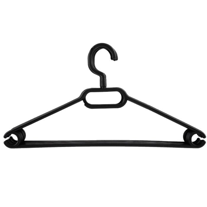 Pepco Black Plastic Hangers (Pack of 6)