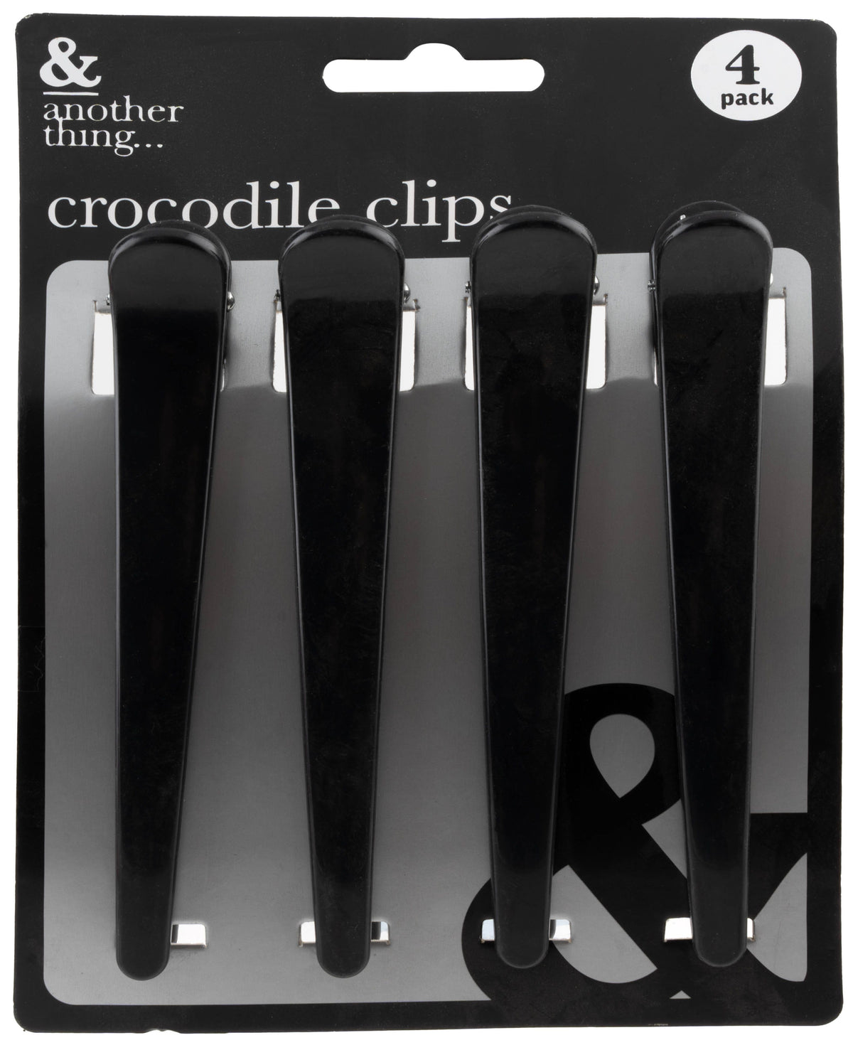 Black Crocodile Clips (Pack of 4)