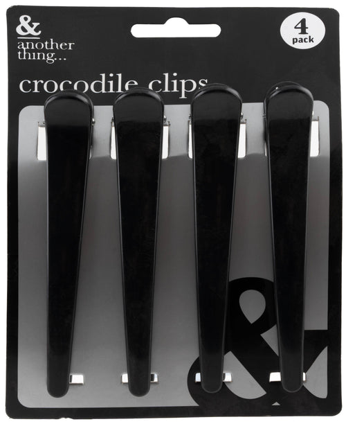 Black Crocodile Clips (Pack of 4)