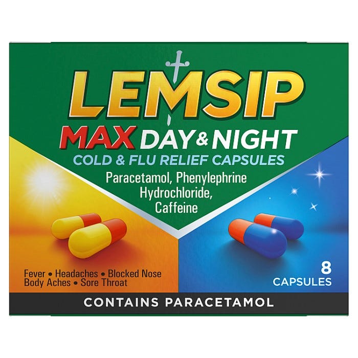 Lemsip Max Day & Night Cold & Flu Relief 8 Capsules