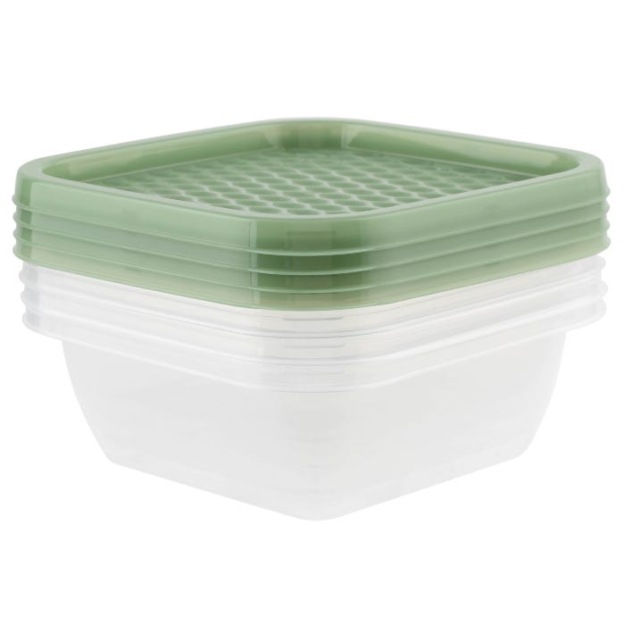 Plastic Container, 750ml (Pack of 4) - Green