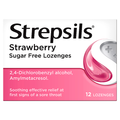 Strepsils Strawberry Sugar Free Lozenges (Pack of 12)