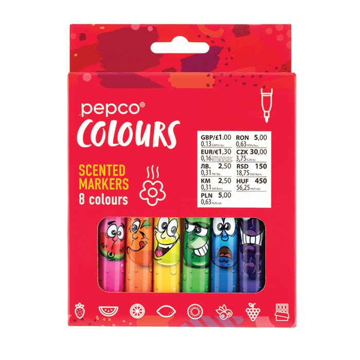 Scented Markers - Assorted Colours (Pack of 8)