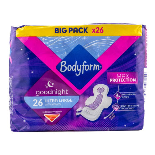 Bodyform Ultra Large Night Pads With Wings (Pack of 26)