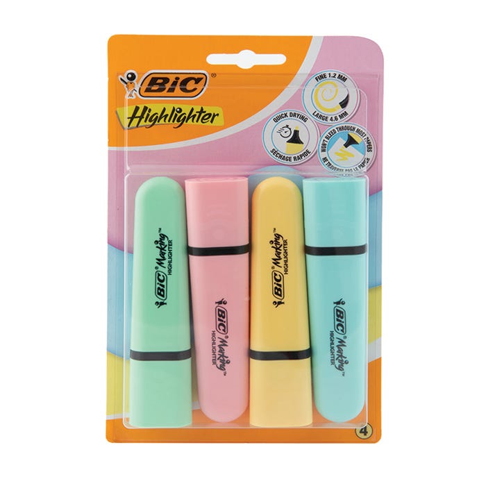 Bic Highlighters- Pastels (Pack of 4)