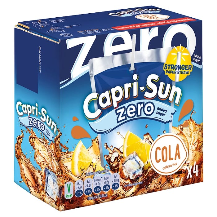 Capri-Sun Zero Cola Kids Juice Drink (Pack of 4)